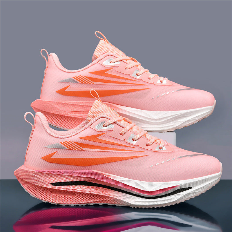 Men's lightweight cushioned road running sneakers with high EVA platform sole and breathable knitted upper Mune Fashion
