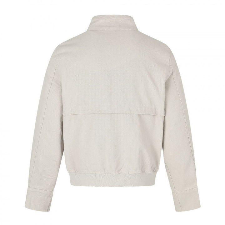 Women's short-cut bomber jacket with high stand-up collar, decorative strap and flap pockets Mune Fashion