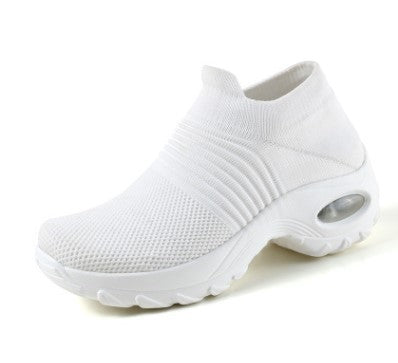 Ladies Slip-On Knit Sneakers with sock-like shaft and air-cushioned platform sole Mune Fashion