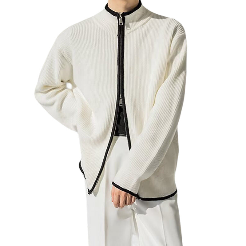 Men's Fashionable Cardigan with High Collar Mune Fashion