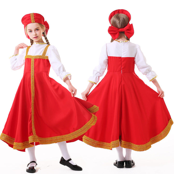 Girls Fairy Tale Costume with Golden Hem Mune Fashion