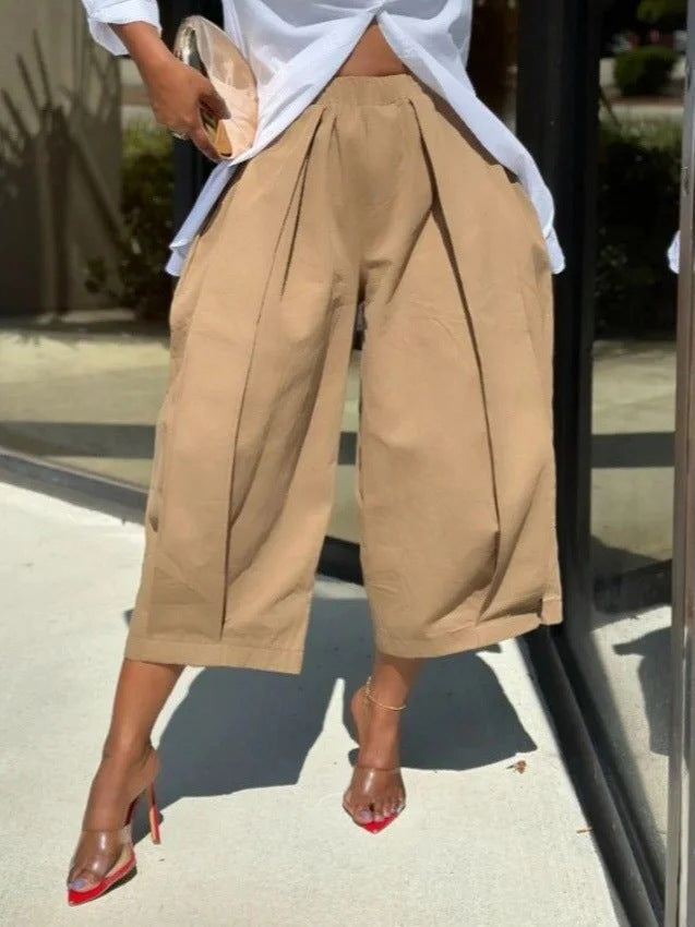 Women's culotte pants with wide leg and precise crease Mune Fashion