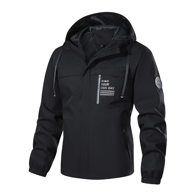 Men's Weatherproof Hooded Jacket with Warming Teddy Fleece Lining and Concealed Front Zipper Mune Fashion
