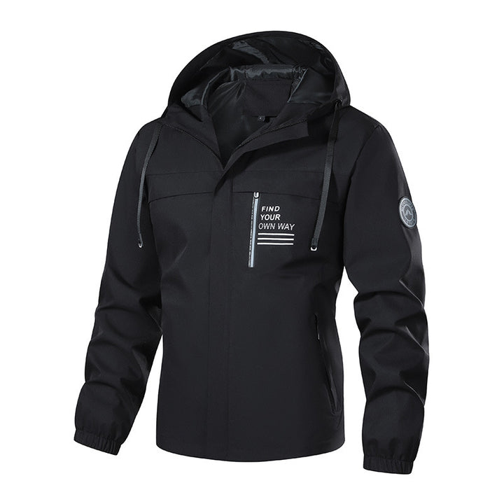 Men's Weatherproof Hooded Jacket with Warming Teddy Fleece Lining and Concealed Front Zipper Mune Fashion