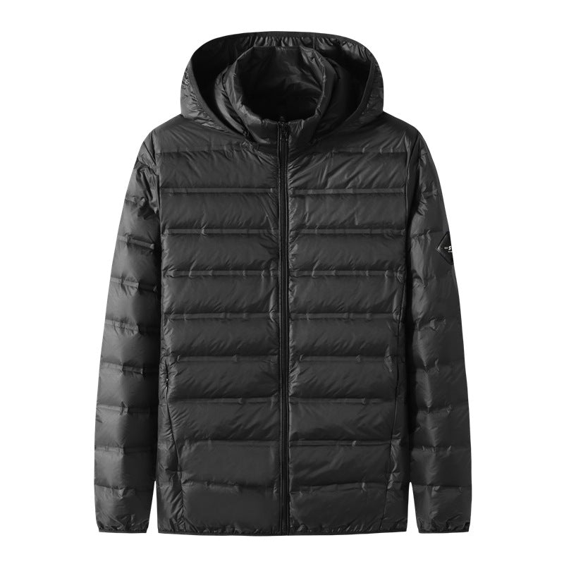 Men's Ultralight Quilted Jacket with Hood, Compact Packable Thermal Insulation and Windproof Outer Shell Mune Fashion