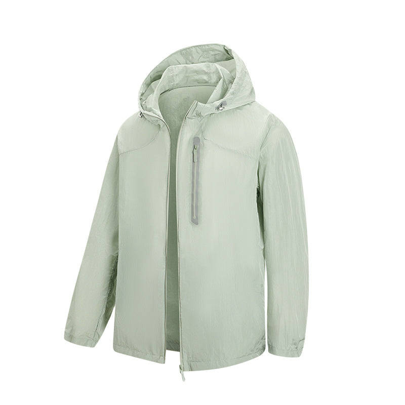 Men's Ultralight Packable Rain and Wind Jacket with Hood, Hidden Chest Pocket, and Water-Repellent Shell Mune Fashion