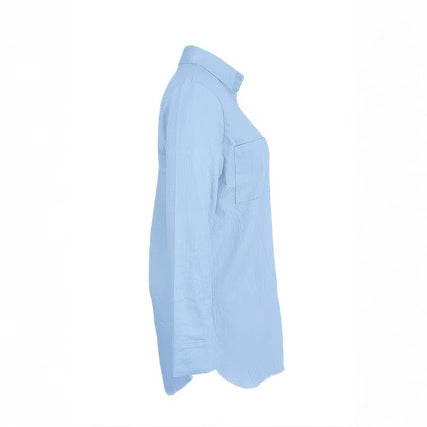 Women Oversized Denim Shirt Jacket with Patch Pockets and Casual Longline Fit Mune Fashion