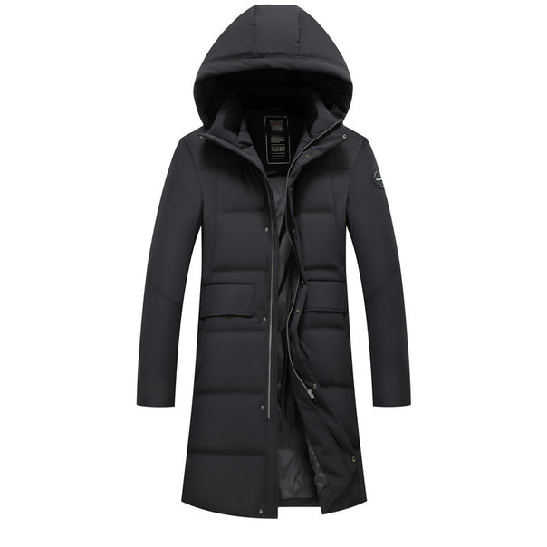 Men's Waterproof Down Parka with Hood and Extended Cut Mune Fashion