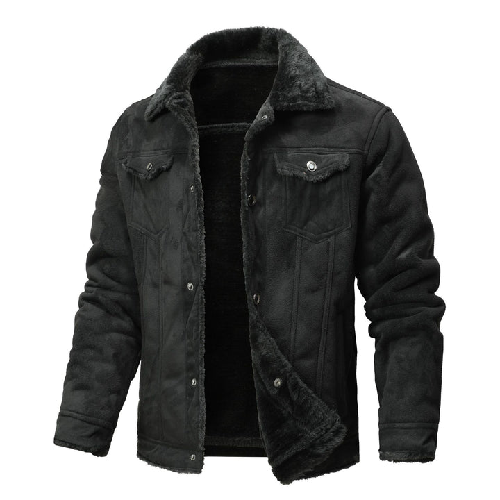Men's suede imitation trucker jacket with Sherpa lining Mune Fashion