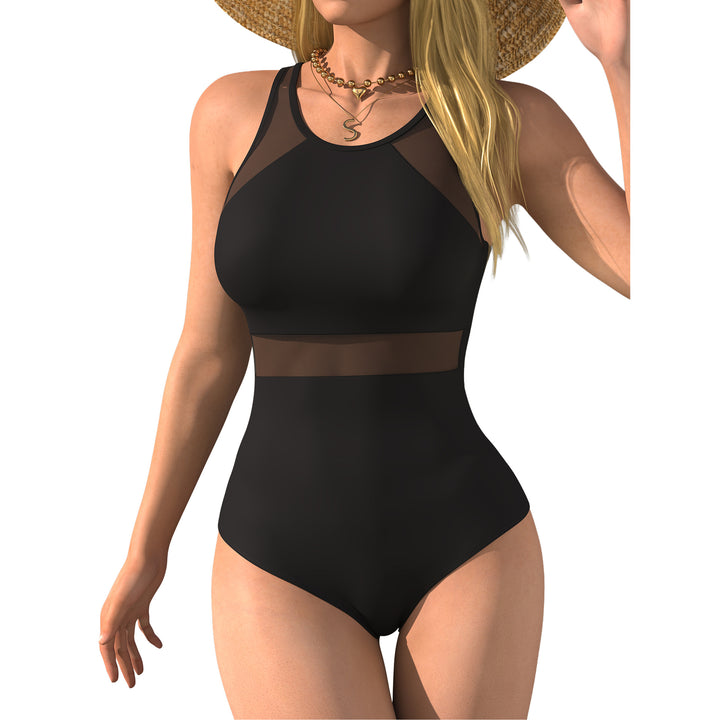Women's one-piece swimsuit with sophisticated mesh inserts and figure-shaping design Mune Fashion