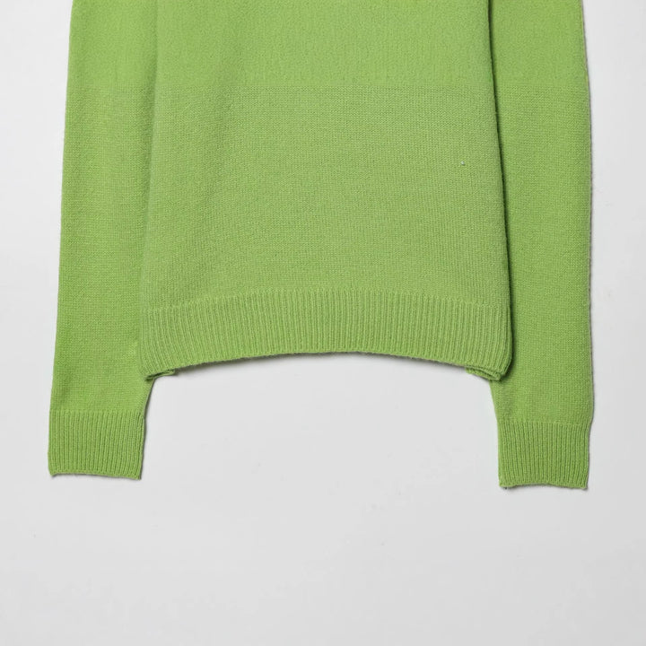 Women's ribbed knit pullover with half zip, large contrast collar, and striped chest area Mune Fashion