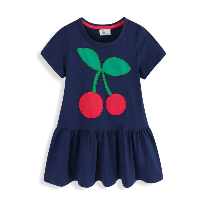 Girl's casual dress with cheerful cherry design Mune Fashion