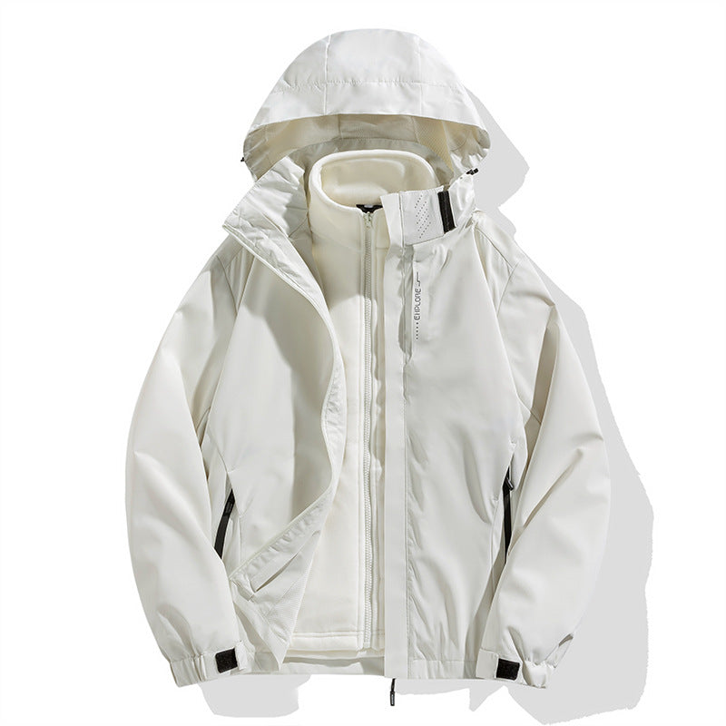 Men's two-piece winter jacket with removable fleece inner jacket waterproof windproof Mune Fashion