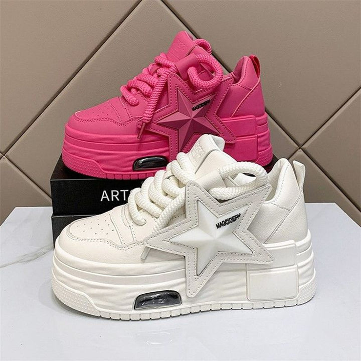 Women's platform sneakers with fashionable star design and comfortable cushioning Mune Fashion