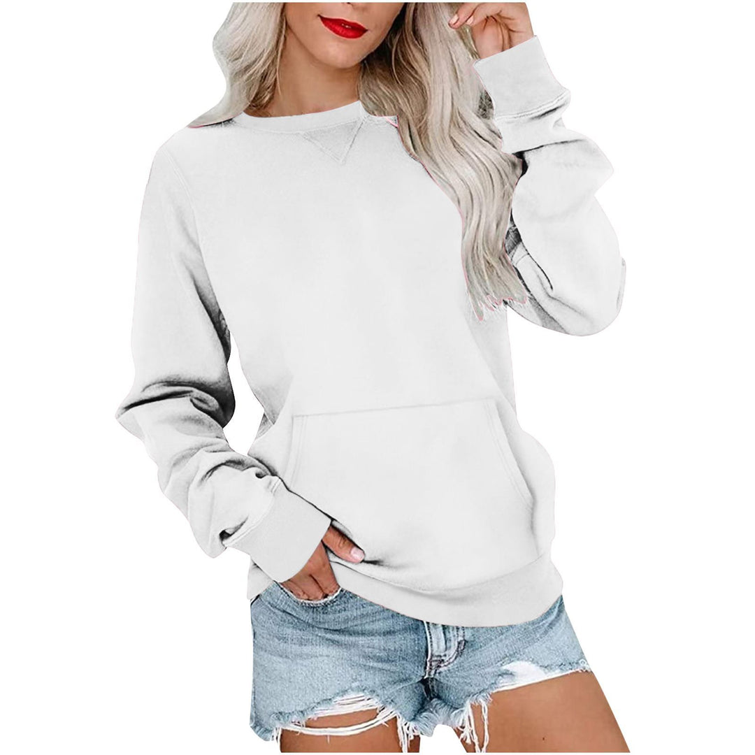 Women's Loose Sweatshirt with Round Neckline and Kangaroo Pocket Mune Fashion