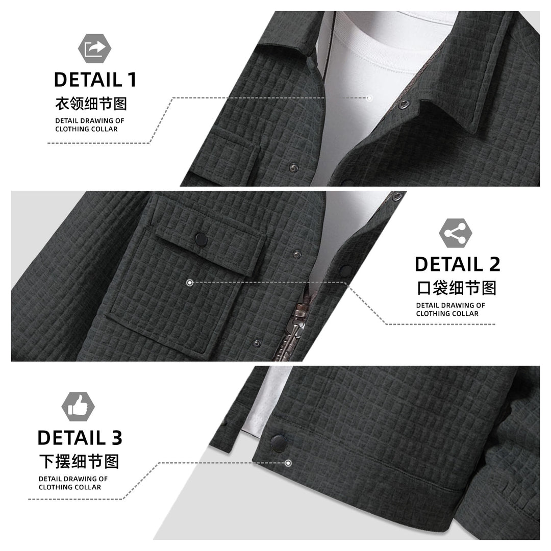Men's quilted overshirt jacket with square quilted structure and patch chest pockets Mune Fashion