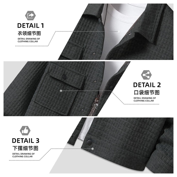Men's quilted overshirt jacket with square quilted structure and patch chest pockets Mune Fashion