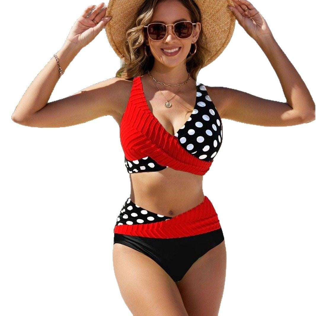 Women’s designer bikini with wrap look and polka dots Mune Fashion