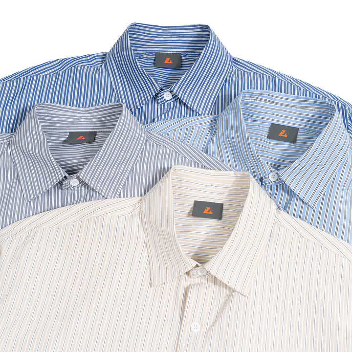 Men's Oversized Shirt made of Cotton Poplin with Pinstripes and Chest Pocket Mune Fashion