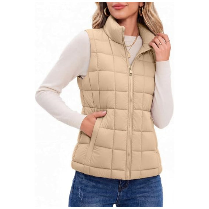 Women's quilted thermal vest with stand-up collar and zip Mune Fashion
