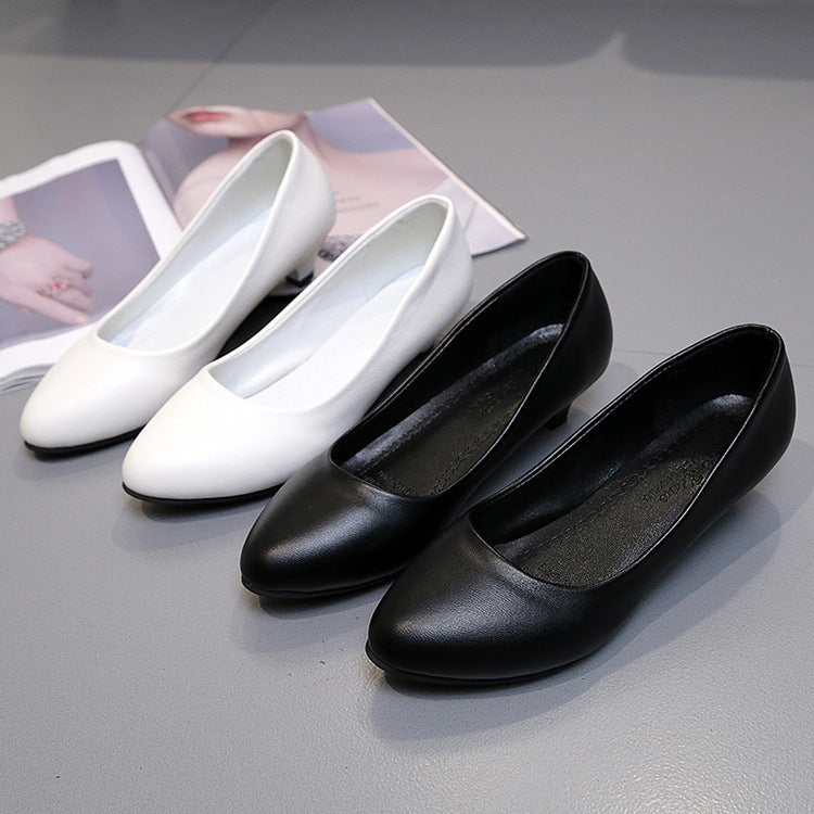 Women's pointed tapered business pumps with low conical heel and cushioned comfort insole Mune Fashion
