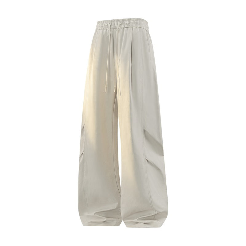 Women's Loose Cargo Leisure Pants with Elastic Waistband, Drawstring & Utility Side Pocket Mune Fashion