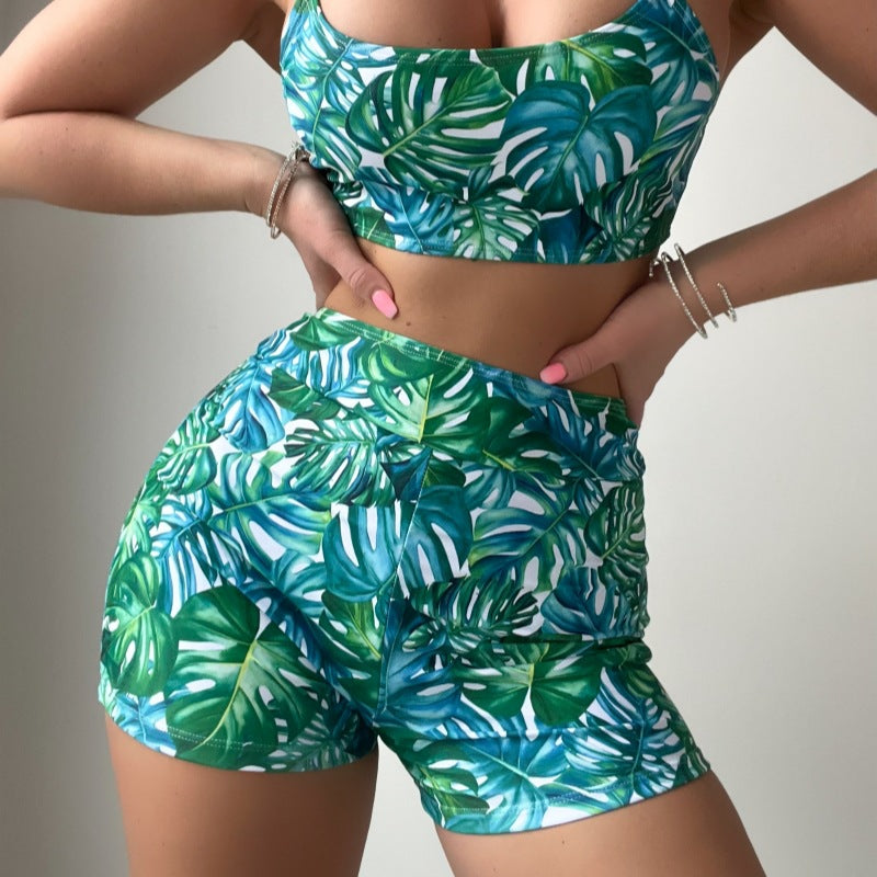 Women's Crop Top and High Waist Shorts Set Mune Fashion
