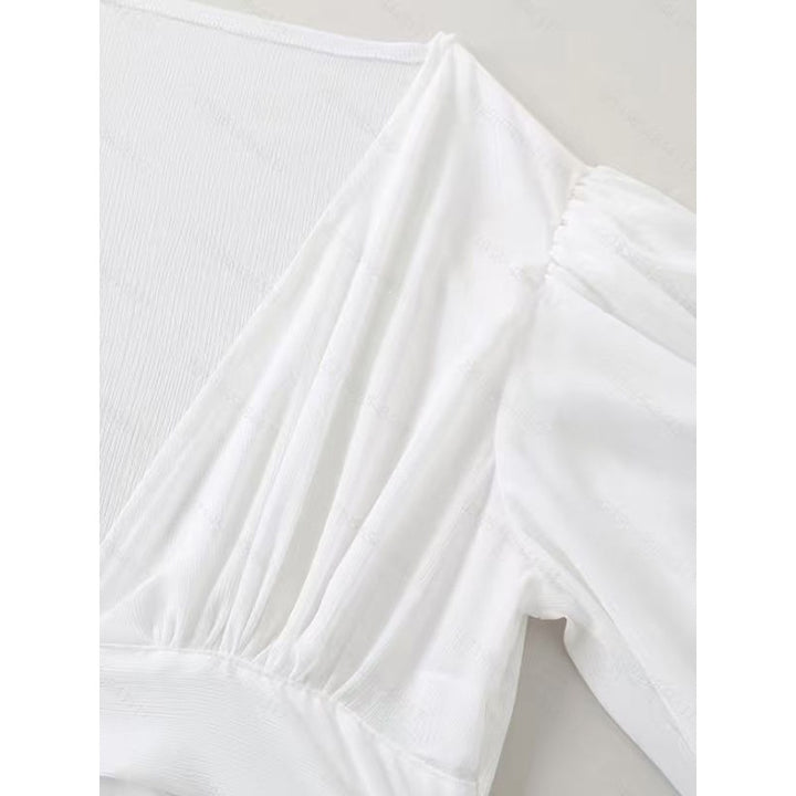 Ladies wrap blouse with long sleeves and elegant V-neck Mune Fashion