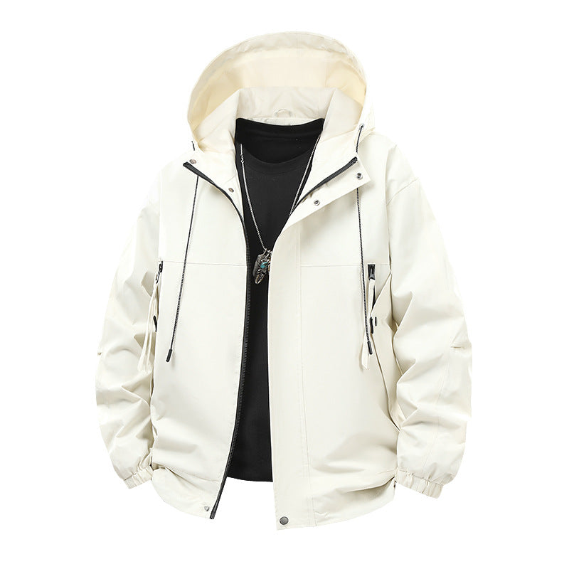 Men's Oversized Utility Softshell Jacket with Hood, Water-Repellent Membrane & Zipper Pockets Mune Fashion
