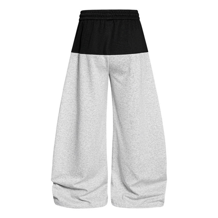 Ladies wide palazzo jogger pants with high elastic waistband, contrasting waistband area and pixelated horse motif Mune Fashion