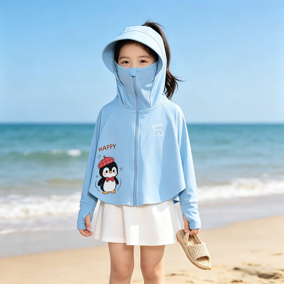 Girls fashionable hoodie jacket with light UV protection Mune Fashion