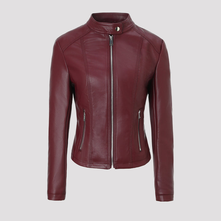 Ladies Structured Faux Leather Jacket Mune Fashion