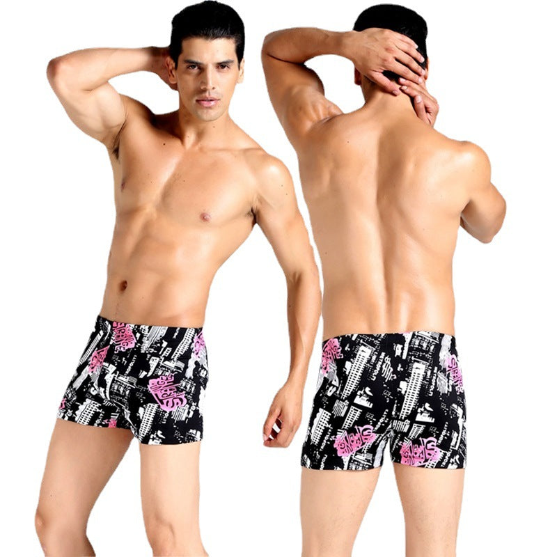 Men's swim shorts with colorful pattern Mune Fashion