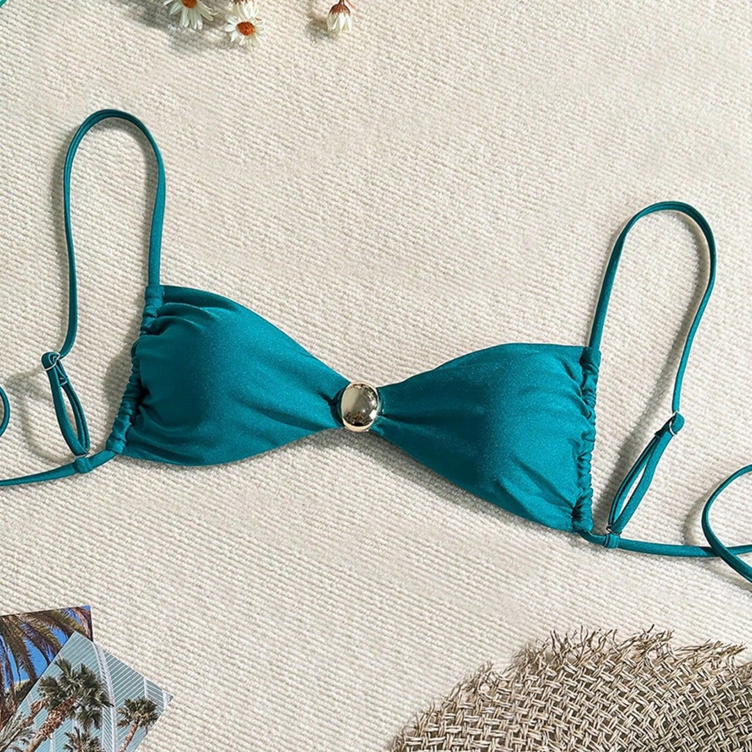 Women's Triangle Bikini with Elegant Jewelry Detail Mune Fashion