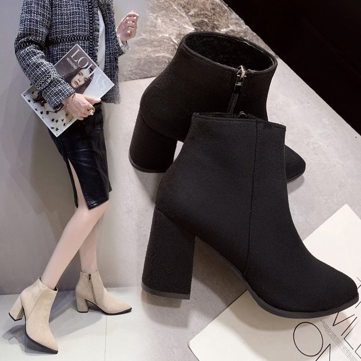Ladies Elegant Ankle Boots with Block Heel Mune Fashion