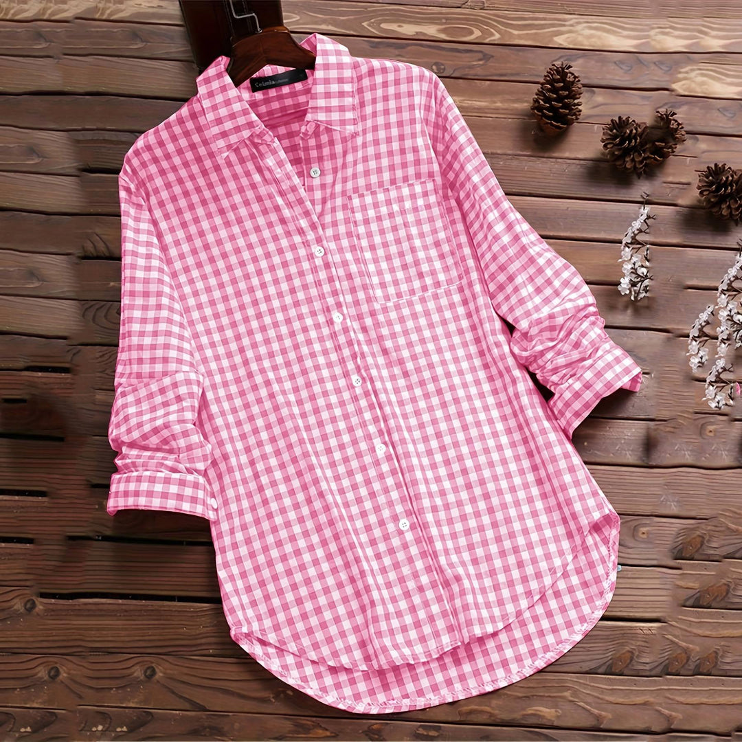 Women Checked Shirt Blouse made of high-quality comfortable fit Mune Fashion