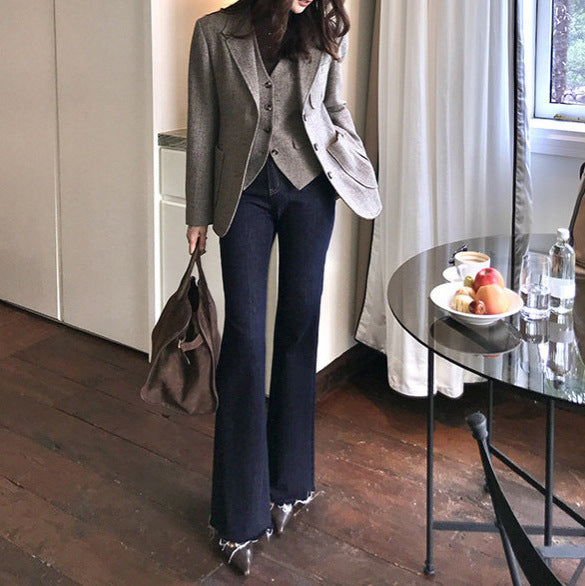 Women's Fashionable Tweed Blazer Mune Fashion