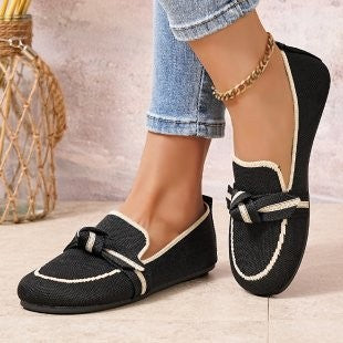Women's woven lace slippers with decorative bow and padded comfort footbed Mune Fashion