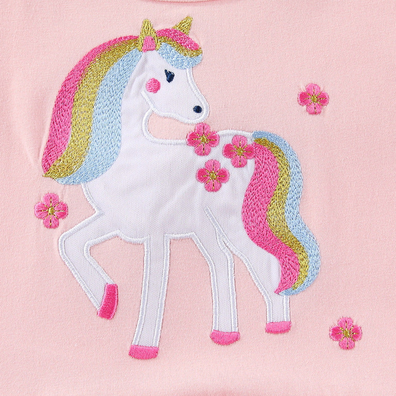 Girl Tulle Dress with Cute Unicorn Design Mune Fashion
