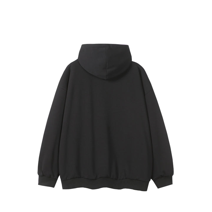 Unisex Oversize Hoodie Zipper Jacket with Checkered Hood Lining and Kangaroo Pockets Mune Fashion
