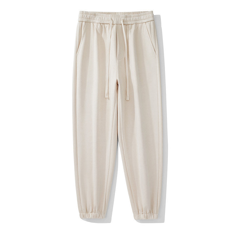 [Men] Tapered Jogging Pants with Elastic Waistband, Drawstring & Cuffs Mune Fashion
