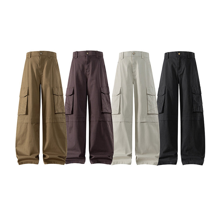 Damen weite Cargo-Hose mit hoher Taille und Multifunktions-Taschen Mune Fashion