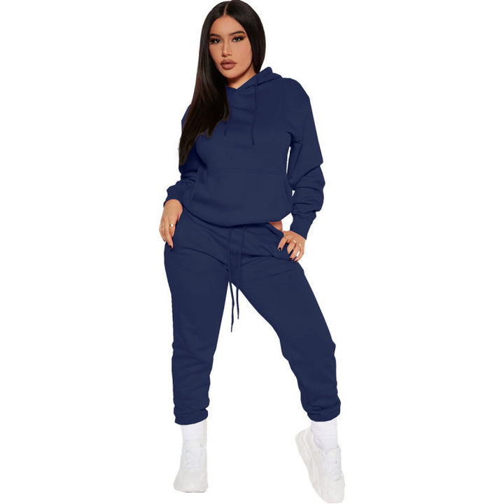 Women's two-piece lounge set with hoodie and high-waist jogging pants made of soft French Terry Mune Fashion