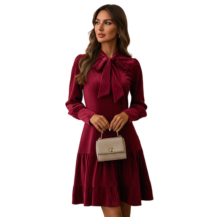 Women Playfully Cut Wrap Dress with Ruffle Details Mune Fashion