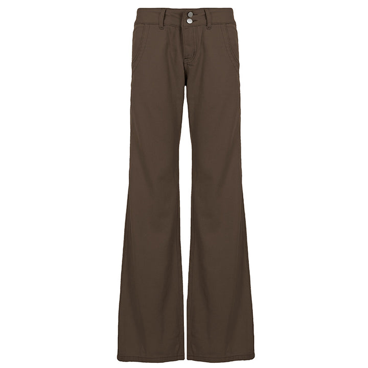 Women's nan high waist flared trousers with wide leg, high waist and belt loops Mune Fashion