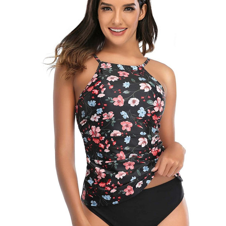 Women's sporty tankini with ruffle details and animal print Mune Fashion