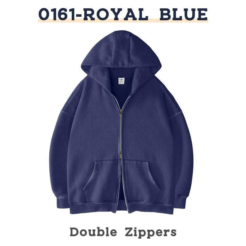 Unisex Oversized Hoodie Jacket with Double Zipper and Kangaroo Pockets Mune Fashion
