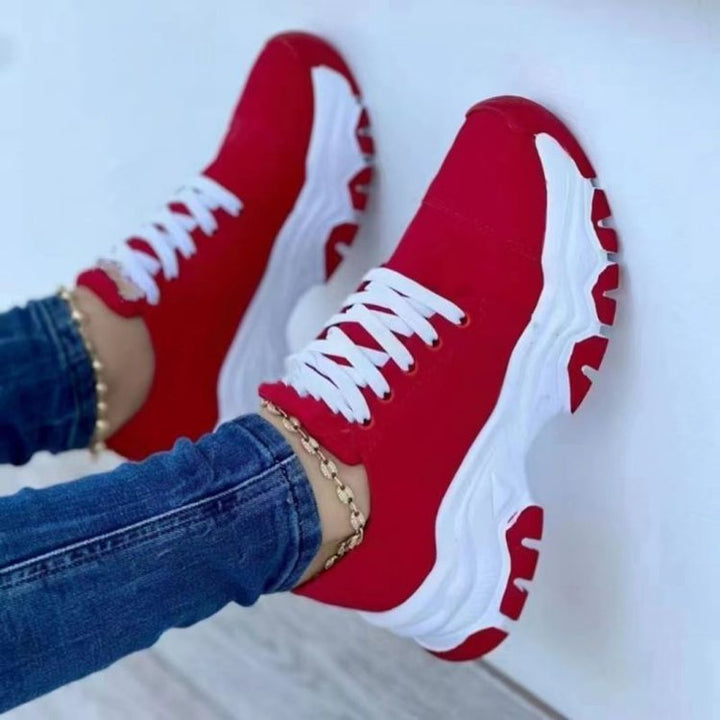 Ladies  Sneakers with thick profile sole, padded insole, and classic lace-up closure Mune Fashion