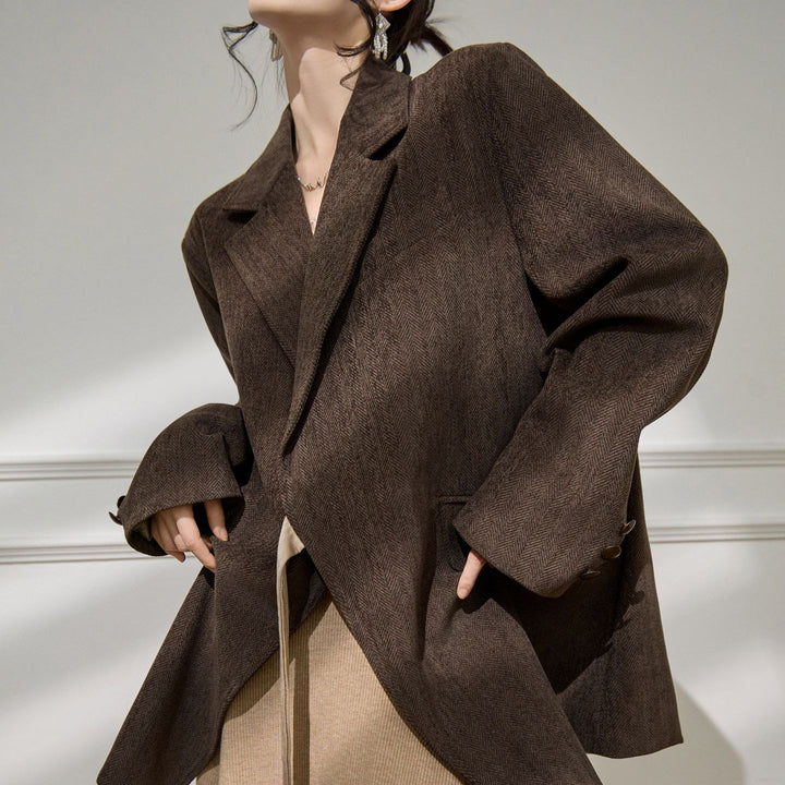 Women's Elegant and Versatile Blazer with Waist Belt Mune Fashion