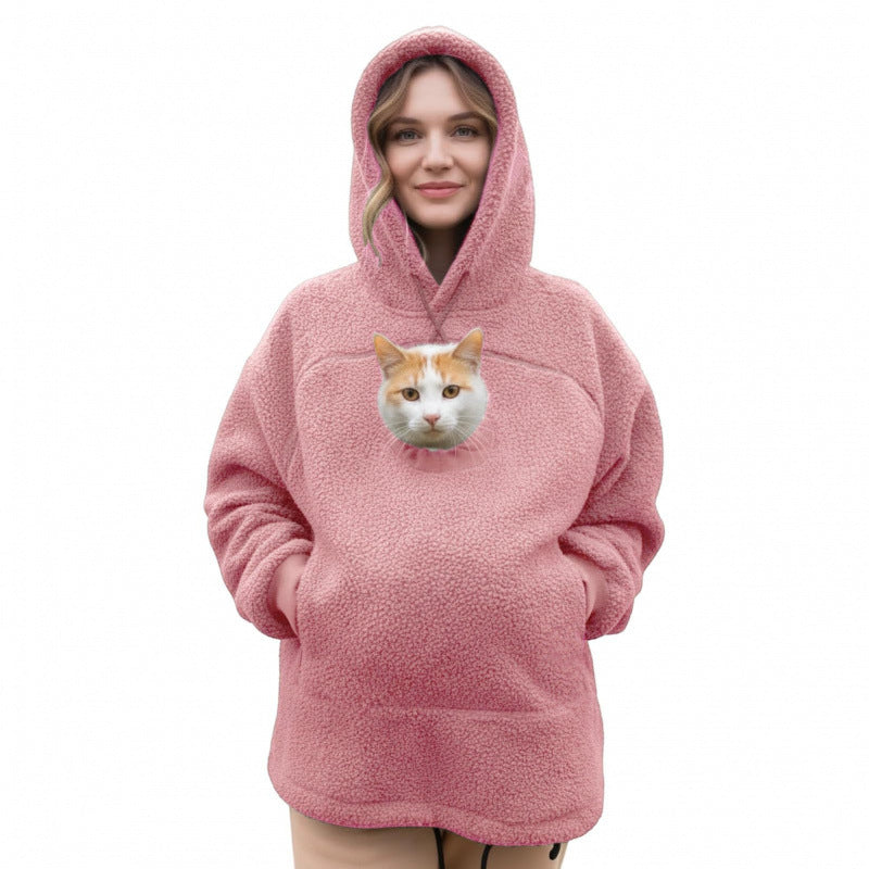 Women’s hoodie with integrated cat cave and extra soft fleece Mune Fashion